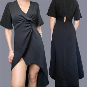 Babaton black high low dress